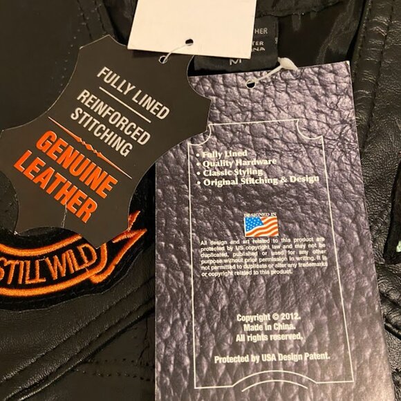 Diamond Plate Women's Leather Biker Vest Moto Classic Black Rare Patches Size M - Picture 5 of 16